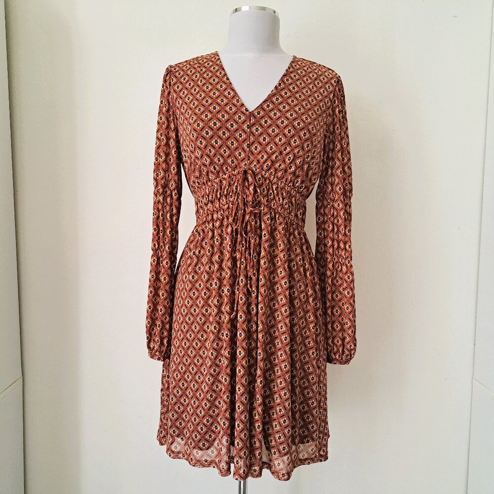 Est. 1946 women's Lining Dress Print Long Sleeve Multicolor Size M